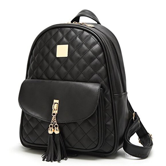Quilted Vegan Leather Mini Backpack Set with Wristlet & Card Wallet main image 6